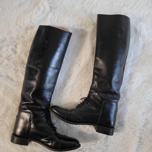 EFFINGHAM Bond Co. 200M Black Leather Equestrian Riding Boots Size 8.5 WC - Picture 5 of 13